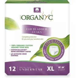 Set 2 x Lenjerie Intima de Protectie pentru Incontinenta Urinara, Marimea XL, 12 Bucati, Organyc