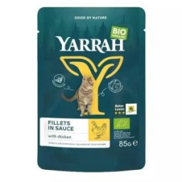 Set 2 x Hrana Umeda Bio pentru Pisici, File de Pui in Sos, 85 g, Yarrah