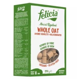 Set 2 x Paste Mezzi Rigatoni Bio din Faina Integrala de Ovaz, 250 g, Felicia