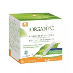 Set 2 x Tampoane Super Plus Compact din Bumbac Organic, 16 Bucati, Organyc