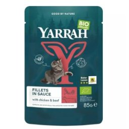 Set 2 x Hrana Umeda Bio pentru Pisici, File cu Ficat de Vita in Sos, 85 g, Yarrah