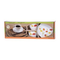 Pachet 2 x Set Cafea Opal, 12 Piese, Flori de Mac, Nasima