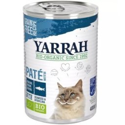 Set 2 x Hrana Umeda Bio pentru Pisici, Pate cu Peste, Alge si Spirulina, 400 g, Yarrah