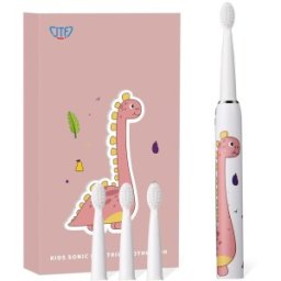 Set 2 x Periuta Dinti Electrica Copii, JTF Sonic, Roz, J20C, 4 Capete Periuta, Cablu Incarcare