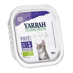 Set 2 x Hrana Umeda Bio pentru Pisici, Pate cu Carne de Pui si Curcan cu Aloe Vera, 100 g, Yarrah