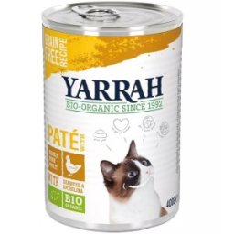 Set 2 x Hrana Umeda Bio pentru Pisici, Pate cu Pui, Alge si Spirulina, 400 g, Yarrah