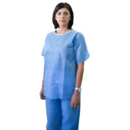 Set 2 x Costum Pijama Unica Folosinta, ABS, Marimea L, Albastru, 10 Bucati