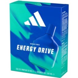 Set 2 x Caseta Cadou Barbati Adidas Vibes Energy Drive Apa de Toaleta 50 ml, Gel de Dus 100 ml