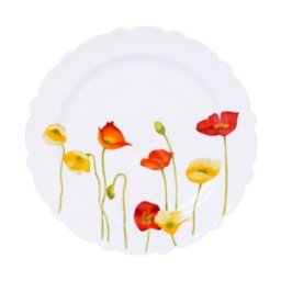 Set 2 x Farfuria Intinsa Opal, 27 cm, Flori de Mac, Nasima