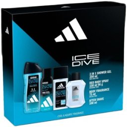 Set 2 x Caseta Cadou Barbati Adidas Uefa Star, Deodorant Natural Spray 75 ml, Deodorant 150 ml, Gel Dus 250 ml