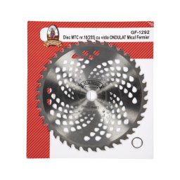 Disc motocoasa Micul Fermier vidia ondulat 40T, Ø255 mm, prindere 25,4 mm