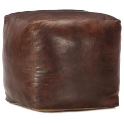 Taburet maro închis 40x40x40 cm piele naturala de capra GartenMobel Dekor