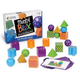 Joc de logica 3D Mental Blox pentru copii, 20 piese si carduri