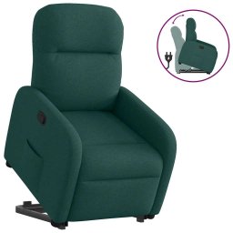 Fotoliu rabatabil ridicare pe verticala, verde închis, textil GartenMobel Dekor