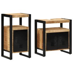 Set de mobilier pentru baie 2 pcs Lemn de mango solid si brut GartenMobel Dekor