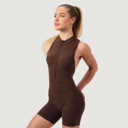 GymBeam Salopetă cu fermoar pentru femei NEO Mocha XL