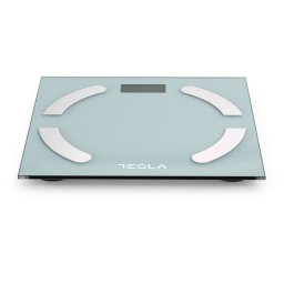 Cantar digital corporal Tesla BS301WX, 180 kg, 30x30 cm, Alb/Inox