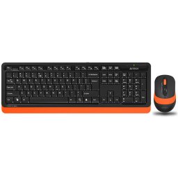 Tastatura KIT wireless A4Tech Fstyler, tastatura wireless "FG10" (104 taste) + mouse wireless "FGK10" (4 but., 2000dpi), orange, "FG1010 Orange"(include timbru verde 0.5 lei)