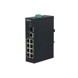 Switch Dahua cu 8 porturi, PoE si 2 Porturi UPLINK, 120W, 1000 Mbps, 48-57V DC, ePoE pana la 800m, LR2110-8ET-120-V2