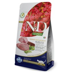Hrana uscata pentru pisici N&D Cat Quinoa Weight Management cu Miel, 1.5 kg
