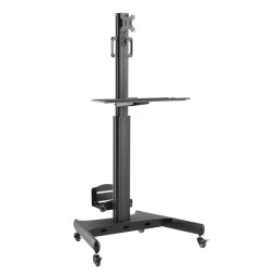 ACT CONNECTIVITY Mobil stație de lucru egy Monitor PC-tartóval cu tastatură negru AC8374