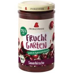 Gem FARA ZAHAR de visine BIO indulcit cu nectar de agave 225g Zwergenwiese