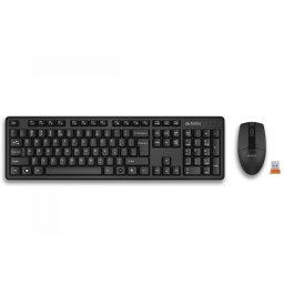 Kit TASTATURA si Mouse A4TECH, GK-3+G3-330N, wireless, 104 taste format standard, mouse 1000dpi, 3/1 butoane, negru, 3330N (timbru verde 0.8 lei)