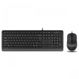 Kit TASTATURA si Mouse A4TECH, Fstyler FM10+FK10, wired, 104 taste format standard, mouse 1600dpi, 4/1 butoane, negru & gri, F1010 Grey (timbru verde 0.8 lei)