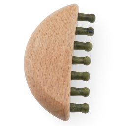 Pieptene pentru masaj cu cristale naturale din Jad, 10cm
