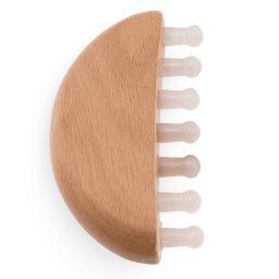 Pieptene pentru masaj cu cristale naturale din Cuart roz, 10cm