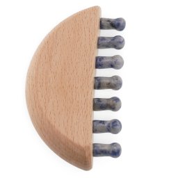 Pieptene pentru masaj cu cristale naturale din Sodalit, 10cm