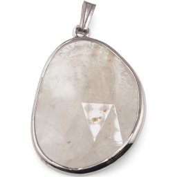 Pandantiv Cristal de stanca fatetat oval neregulat, 32mm