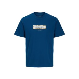 JACK & JONES T-Shirt Jcobreeze Branded Ss Crew Neck Fst 12297851 19-4033 TCX poseidon