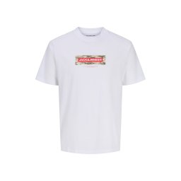 JACK & JONES T-Shirt Jcobreeze Branded Ss Crew Neck Fst 12297851 11-0601 TCX bright white