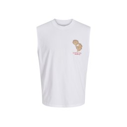 JACK & JONES T-shirt Jormontauk Graphic Sl Crew Neck 12290903 11-0601 TCX bright white