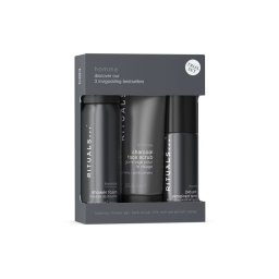 Pachet Rituals Homme – Scrub facial cu carbune, 70 ml + Spuma de dus, 50 ml + Spray antiperspirant 24h, 50 ml