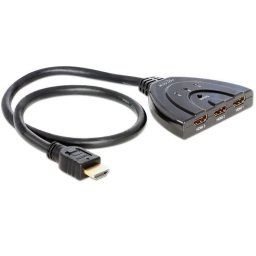 Cablu Delock, HDMI tata/3 x HDMI mama, 60cm, Negru