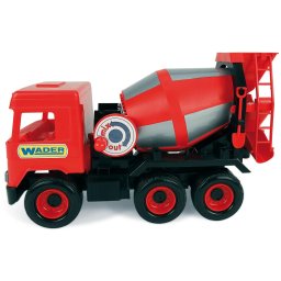 Masina de jucarie betoniera, Wader, 38 cm, varsta intre 3-10 ani, dezvoltare senzoriala, Rosu