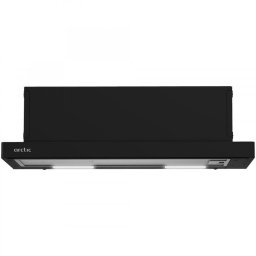 Hota incorporabila telescopica Arctic AHT6121B, Putere de absorbtie 260 mc/h, Control mecanic, Clasa D, 60 cm, Negru