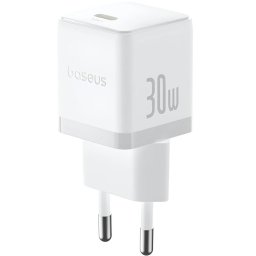 INCARCATOR retea Baseus Palm, Quick Charge 30W, 1 x USB Type-C, 5V-3.0A, include cablu USB Type-C la USB Type-C 1m, Alb "P10111605213-01