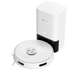 Aspirator Robot EZVIZ RE5 PLUS, cu Statie de Autocuratare, 45 W, uscat si umed, Wi-Fi, Alb