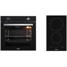 Pachet Samus B13 Cuptor incorporabil Samus SC621G4, Electric, 81 L, 4 functii + Plita incorporabila Samus PSVE-32BG3, Vitroceramica, 2 Zone de gatit, Negru