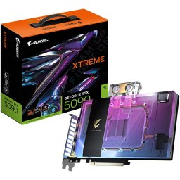 Placa video Gigabyte AORUS GeForce RTX 5090 XTREME WATERFORCE Water Block 32GB, 512 bit, GDDR7, Negru