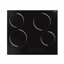 Plita incorporabila VIVAX BH-04MVC, Vitroceramica, Patru zone de gatit, Boost, Control touch, Timer, Putere maxima 8000 W, Timer digital, Setari putere in 9 trepte, Indicator caldura reziduala, Sticla securizata, 60 cm, Negru