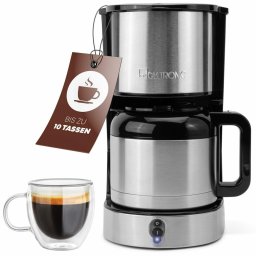Cafetiera Clatronic KA 3805, 800 W, inox, 1.5 L, Negru-Argintiu
