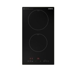 Plita incorporabila domino VIVAX BH-02MIN, Inductie, Doua zone de gatit, Boost, Control touch, Timer, 3500 W, Timer digital, Protectie copii, Indicator caldura reziduala, Sticla securizata, 30 cm, Negru