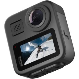 Camera video sport GoPro MAX, 360 grade, video 5.6K, senzor 16.6 MP, Max TimeWarp, PowerPano, 6 microfoane, Waterproof 5m, Wi-Fi, Bluetooth, GPS, Negru