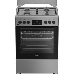 Aragaz Beko FBSM62320TXD, Mixt, 4 arzatoare, 72 l, Aprindere electrica, SteamShine Cleaning, Clasa A, 60 cm, Inox