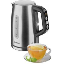 Fierbator de apa Amica KM5011, capacitate 1.7 L, 1850-2200W, reglare temperatura 40-100C, Argintiu