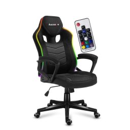 Scaun gaming Huzaro HZ-Force 2.5 RGB, Mesh, RGB LED, Cotiere moi, Cadru otel, Functie balans SoftFlex, Negru